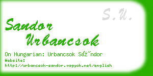 sandor urbancsok business card